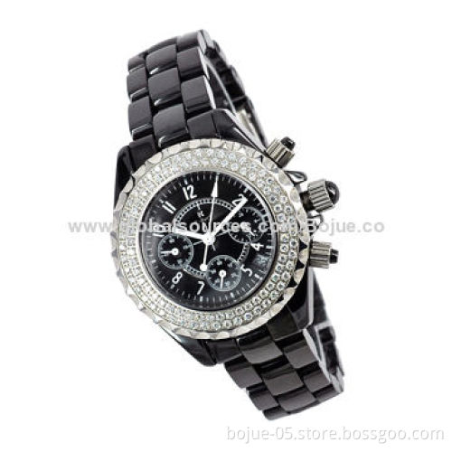 Ceramic Case Watch with Quartz Movement